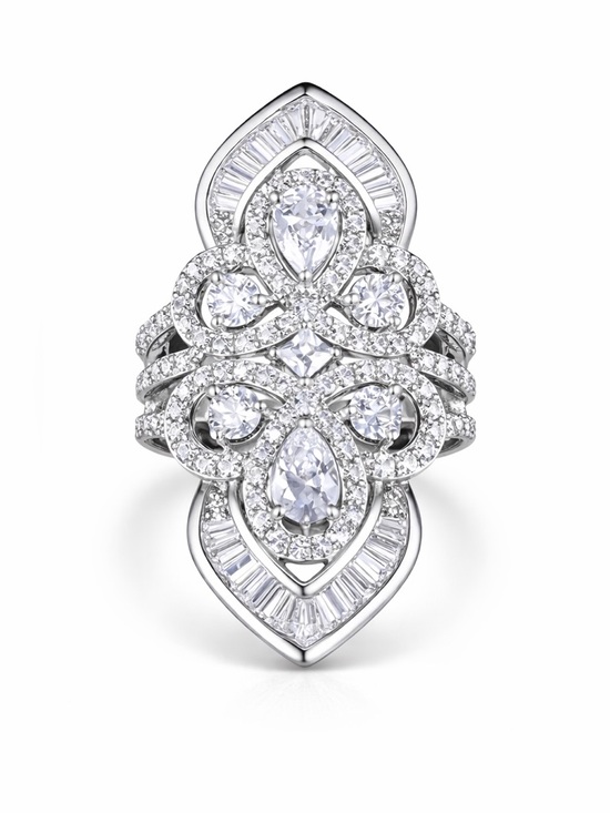 Jewelry - Swarovski Crystals The Elana .925 Sterling Silver Statement Ring